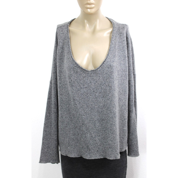 Kosmika Womens OS Boxy Sweater Pullover Knit Mohair Off Shoulder Wool Silk Italy - Picture 1 of 8